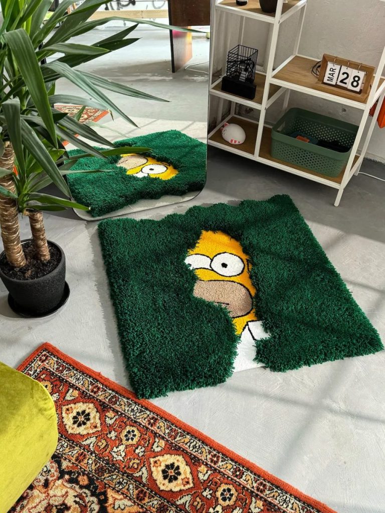 Homer In The Bushes Tufted Rug