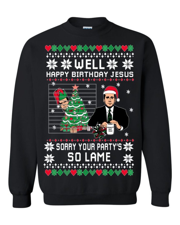 The Office Happy Birthday Jesus Ugly Christmas Sweater