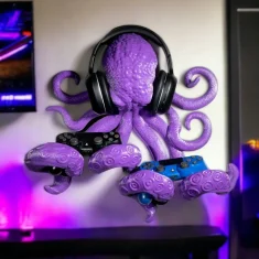 3D Printed Octopus Headphone and Controller Holder