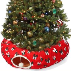 Christmas Tree Cat Tunnel Bed