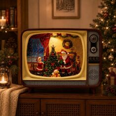 Retro Christmas TV Snow Globe Retro Christmas TV Snow Globe